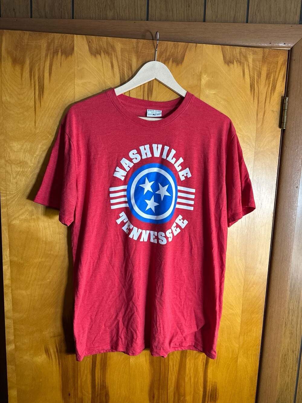 Where I'm From Nashville Tennessee Tri-Star Crest Heather Red Graphic T-Shirt